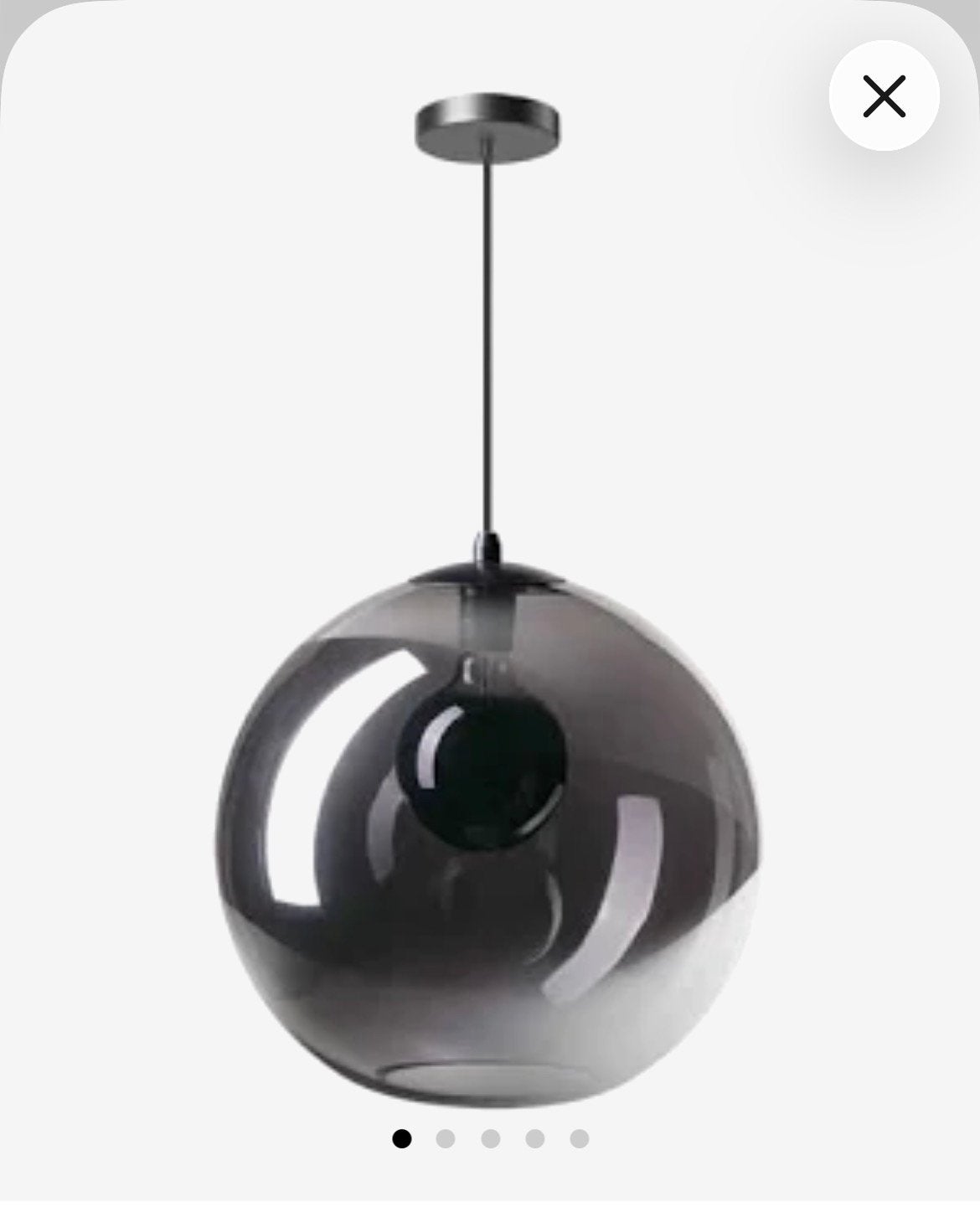 ETH ORB hanglamp – zwart met smoke glas – Ø40 cm, Ophalen, Zo goed als nieuw, Glas