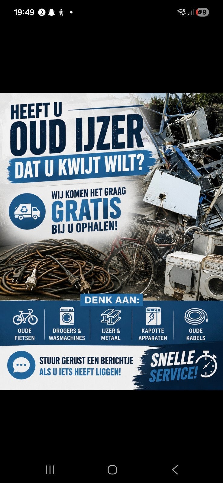 oud ijzer gevraagt, Ophalen of Verzenden, Gebruikt