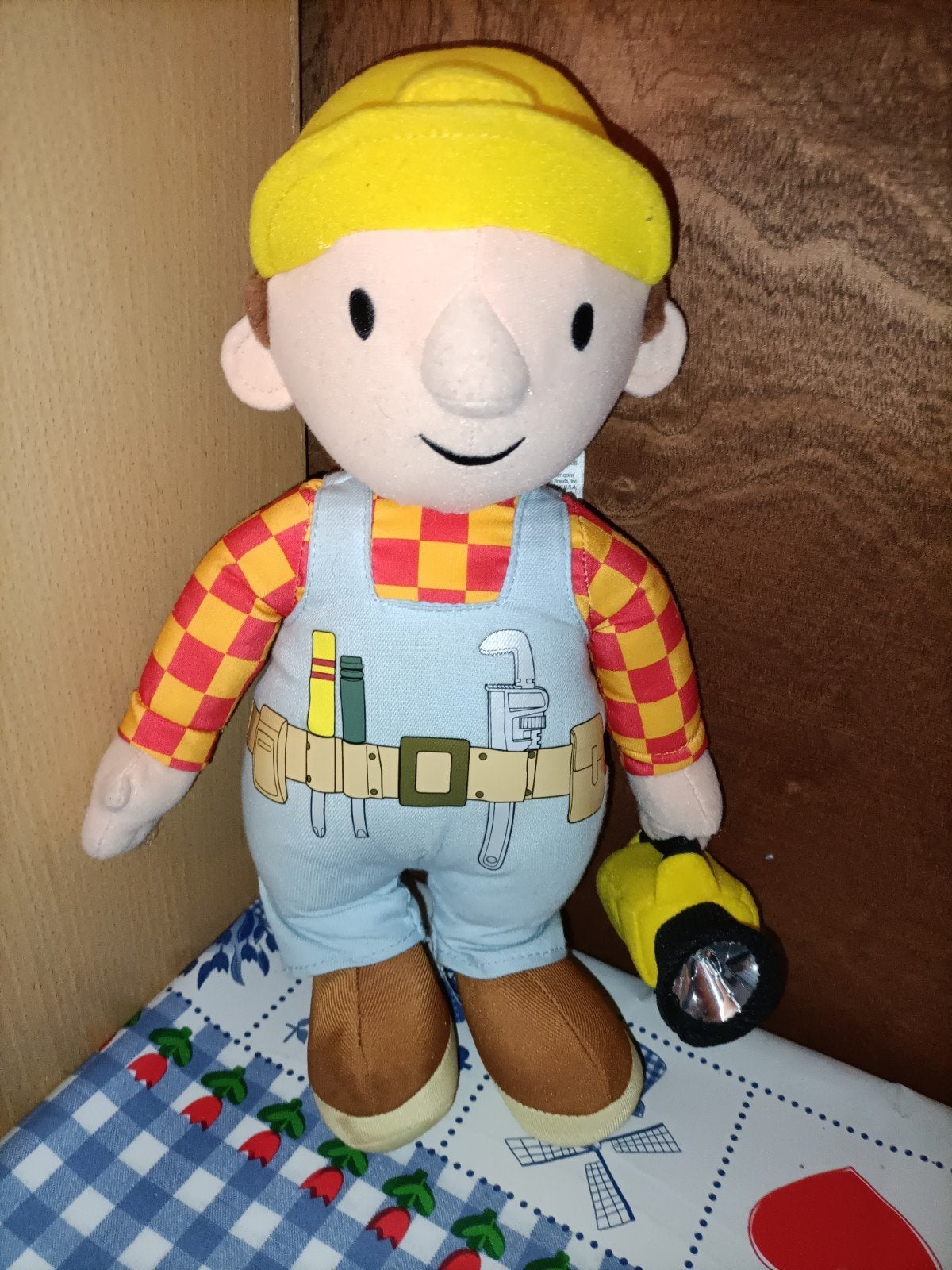 Bob de Bouwer knuffel met zaklamp 33 cm groot, Ophalen of Verzenden, Zo goed als nieuw, Overige typen
