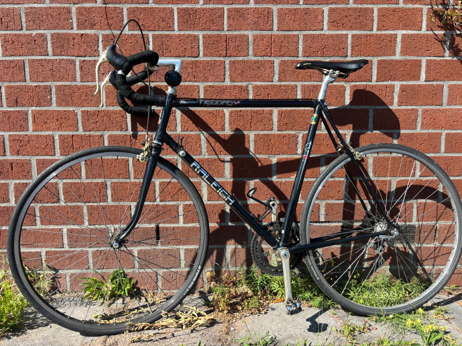 Vintage Raleigh Record Sprint racefiets, Fietsen en Brommers, Fietsen | Racefietsen, 28 inch, Velgrem, Zo goed als nieuw, 57 tot 61 cm