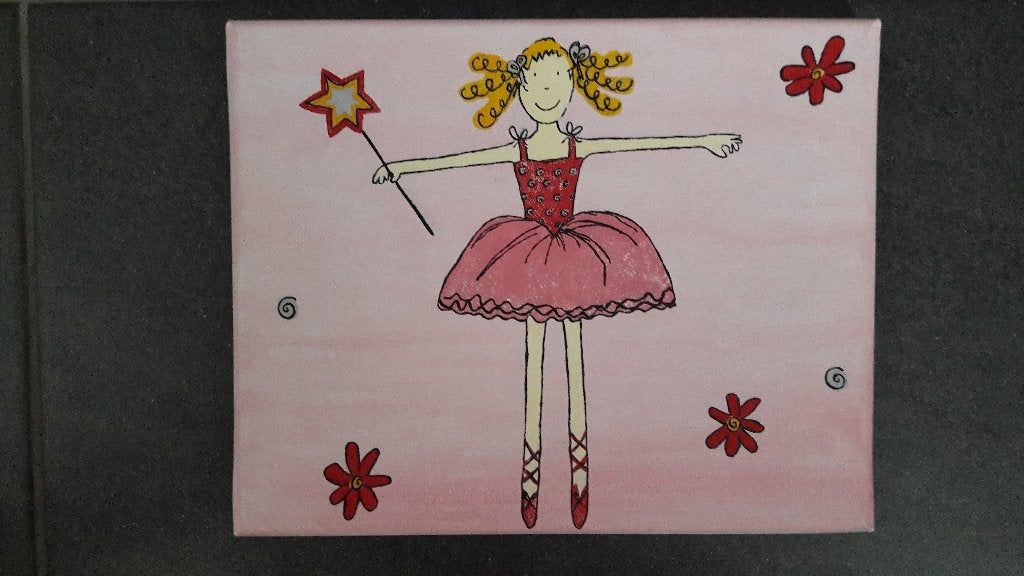 Diverse schilderijtjes prinses / ballerina, Handgemaakt, Ophalen of Verzenden, Zo goed als nieuw, Wanddecoratie