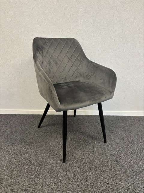 Landelijke stoelen met Velours stof grijs, Niet ingevuld, Gebruikt, Niet ingevuld, Ophalen of Verzenden