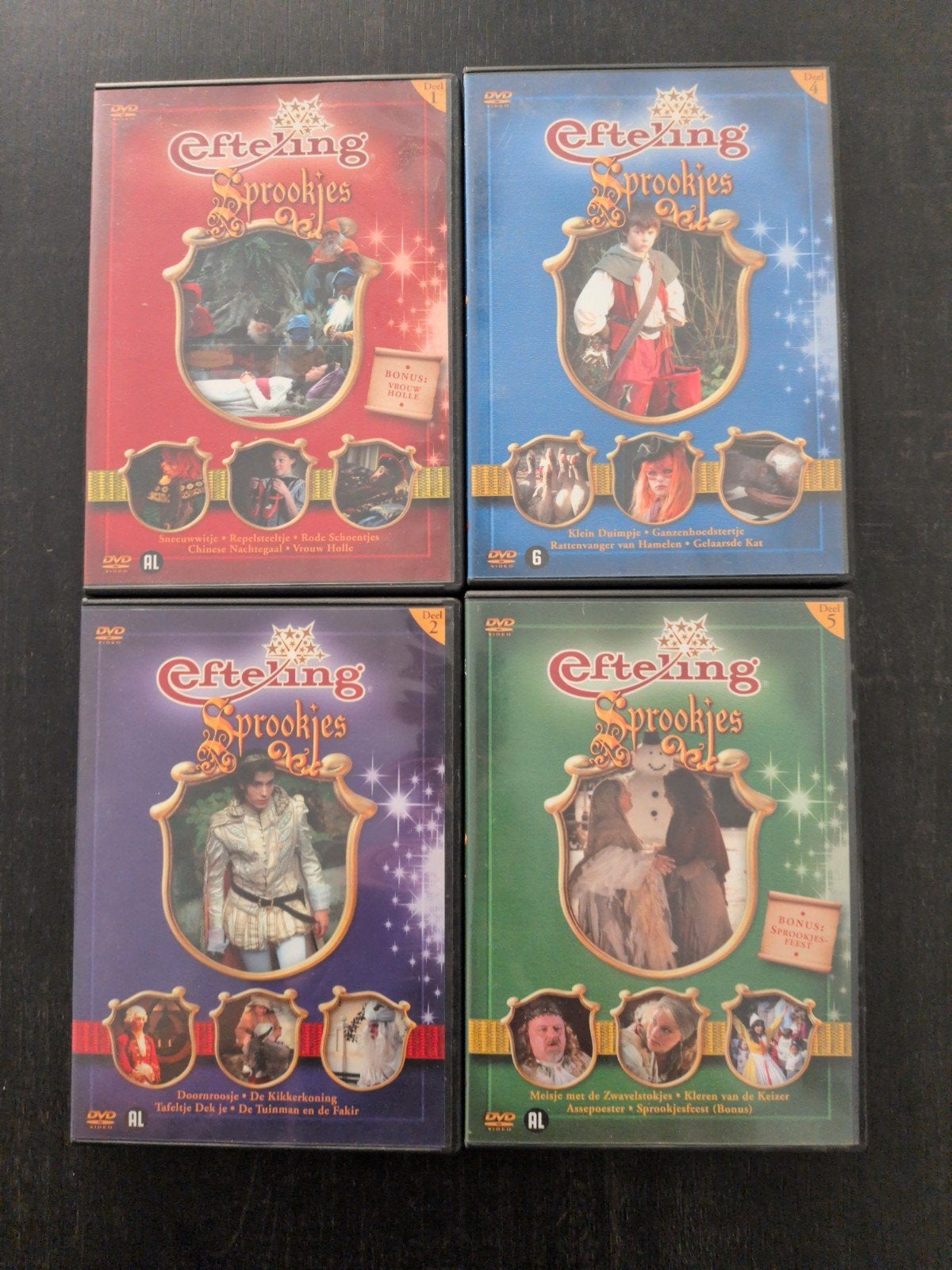 Efteling Sprookjes DVD Collectie - 4 Delen, Alle leeftijden, Ophalen of Verzenden, Gebruikt, Avontuur