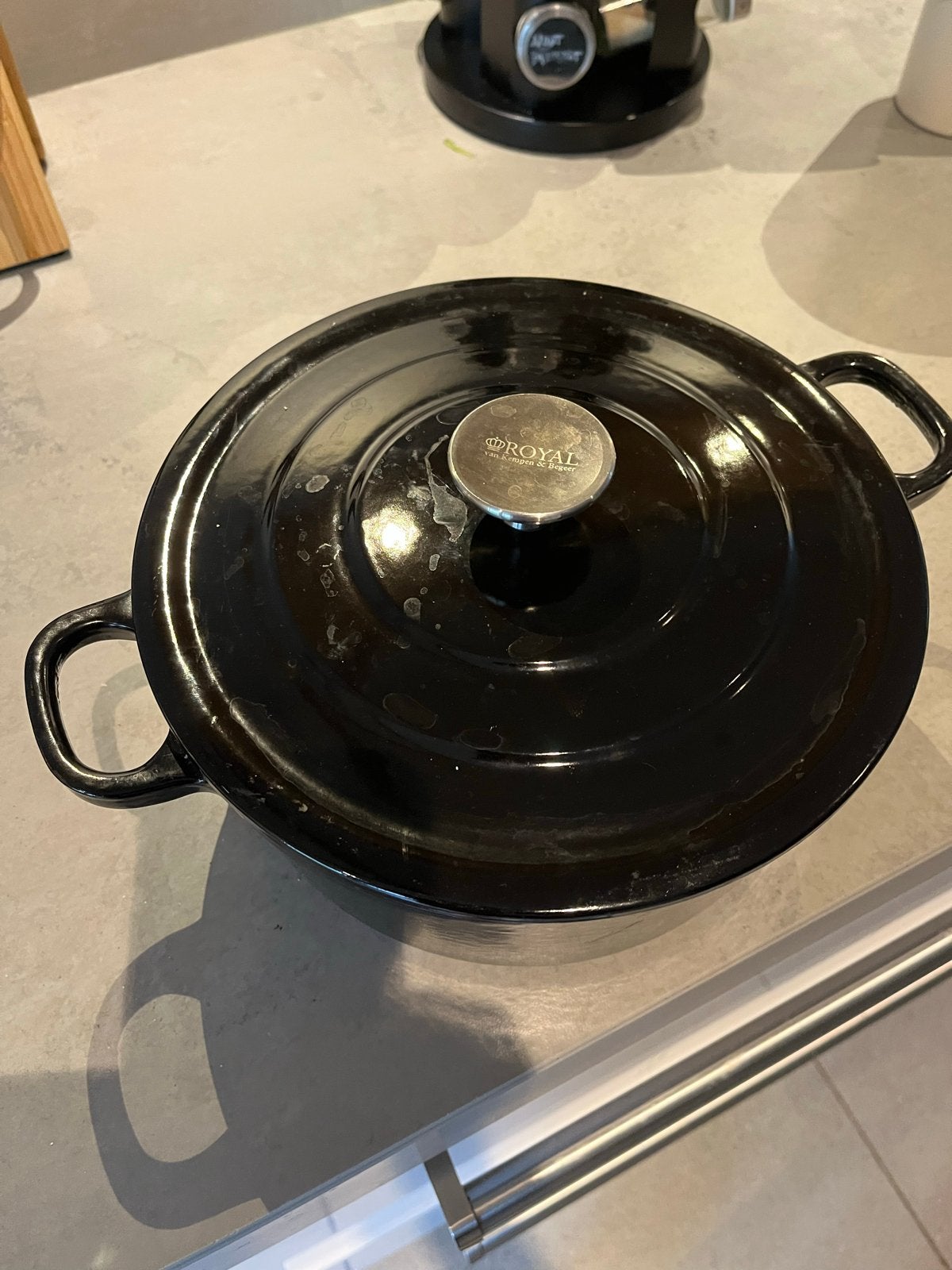 Royal Van Kempen & Begeer Gietijzeren Braadpan, Ophalen, Gebruikt, Met deksel, Overige merken