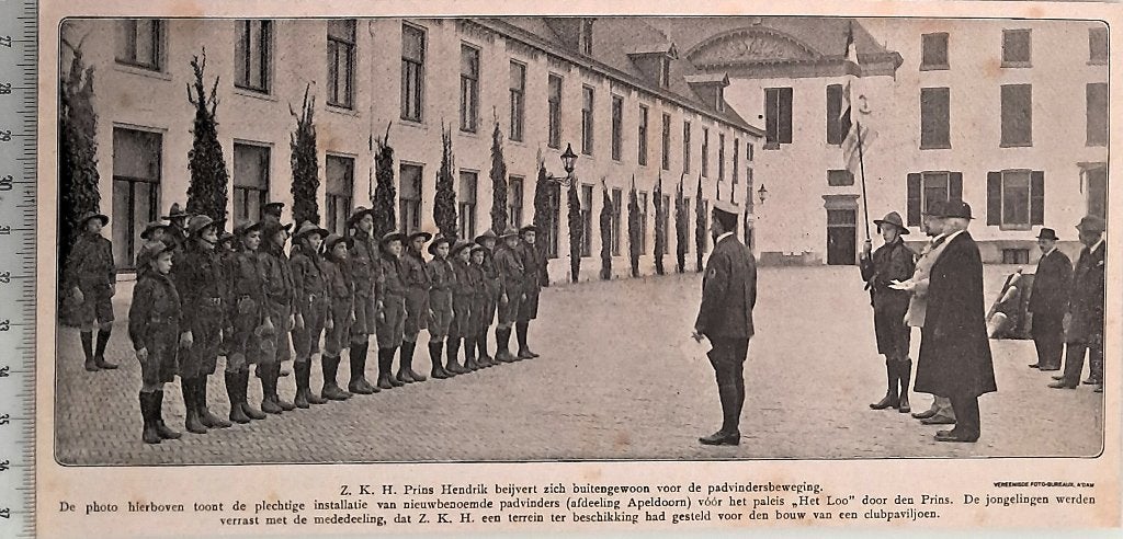 Scouting 1917; installatie padvinders te Apeldoorn op 't Loo, Verzenden, Voor 1940, Gebruikt, Overige onderwerpen