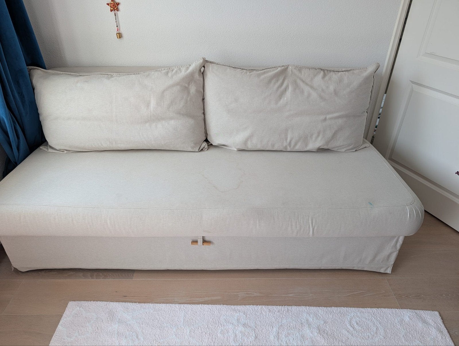 IKEA HIMMENE slaapbank met opbergruimte, Ophalen, Gebruikt, Beige, Tweepersoons