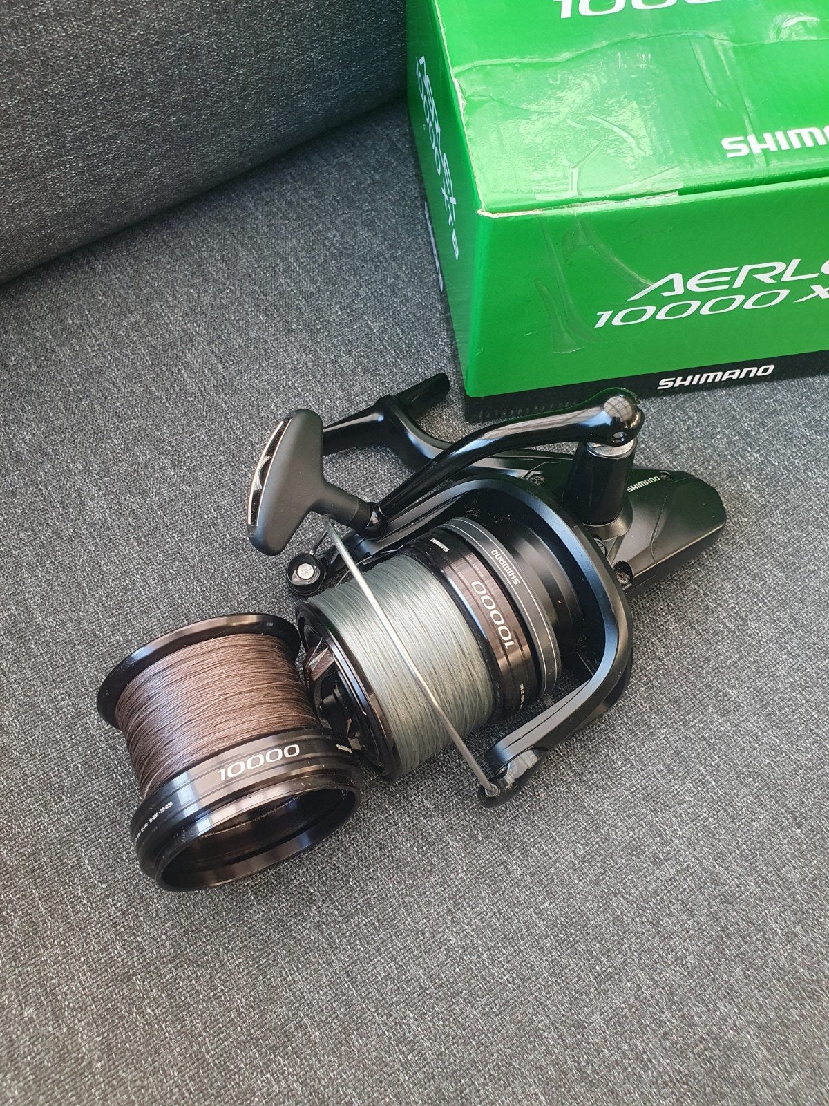 **1x shimano aerlex 10000 xtb met res. spoel**, Ophalen of Verzenden, Gebruikt, Molen