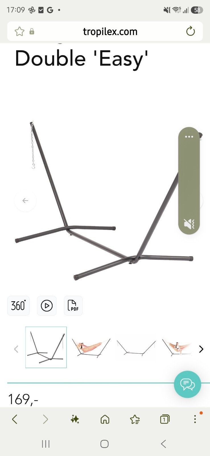 Tropilex Easy Double Hangmatstandaard - Nieuw in doos, Tuin en Terras, Ophalen, Meerpersoons, Nieuw, Met standaard