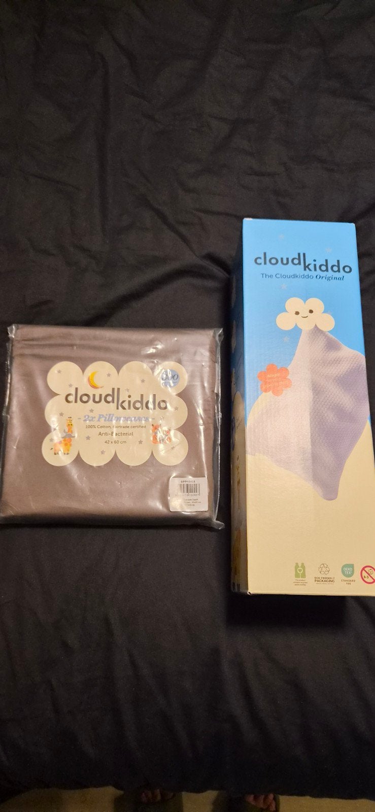 Cloudkiddo kussen + 2x Pillowcases - Nieuw in verpakking, Ophalen, Overige merken, Bruin, Jongetje of Meisje