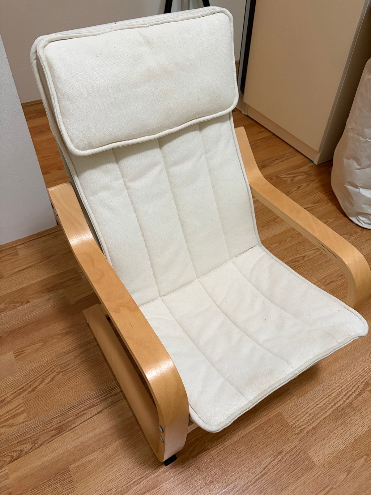 Kinderen IKEA Poäng fauteuil met witte kussens, Ophalen, Gebruikt, Wit, Eén