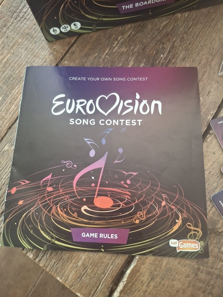 eurovision song contest spel, Hobby en Vrije tijd, Een of twee spelers, Ophalen of Verzenden, Zo goed als nieuw, Just Games