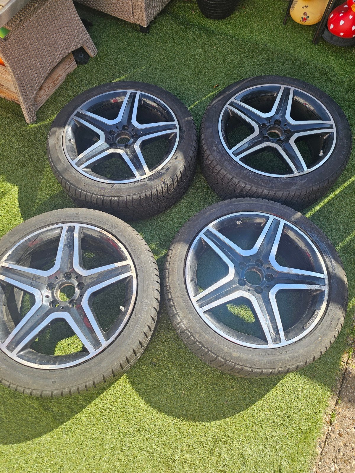 Mercedes-Benz AMG Velgen met Continental 19 inch banden, Auto-onderdelen, Banden en Velgen, Banden en Velgen, Winterbanden, 19 inch