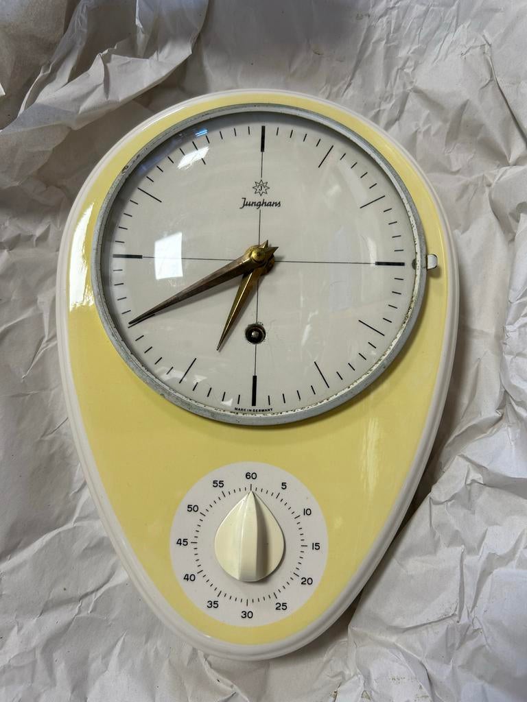 Junghans vintage keukenklok met kookwekker, Antiek en Kunst, Ophalen