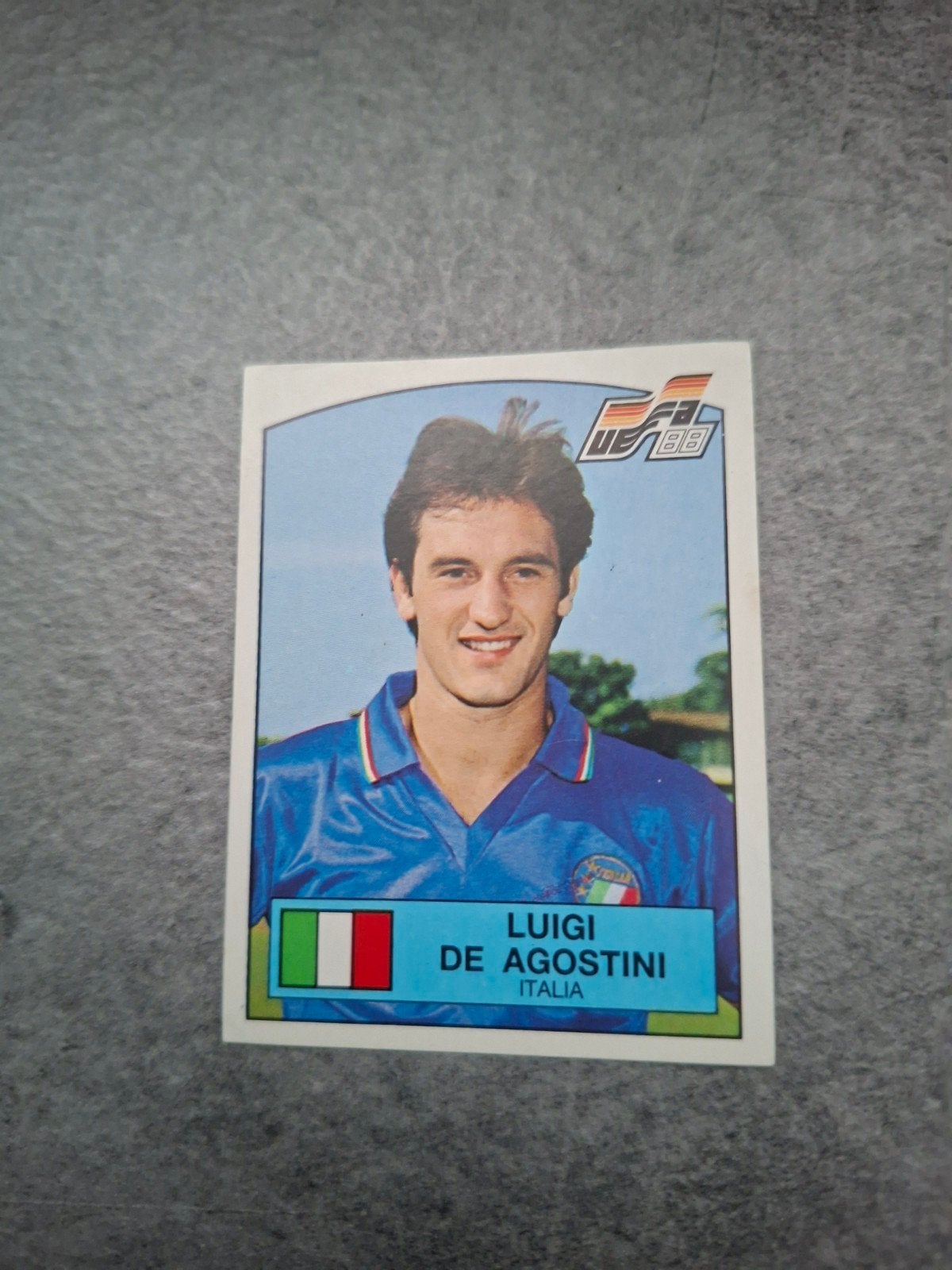 Panini sticked Euro 88 Duitsland. Luigi de Agostini., Ophalen of Verzenden, Zo goed als nieuw, Sticker
