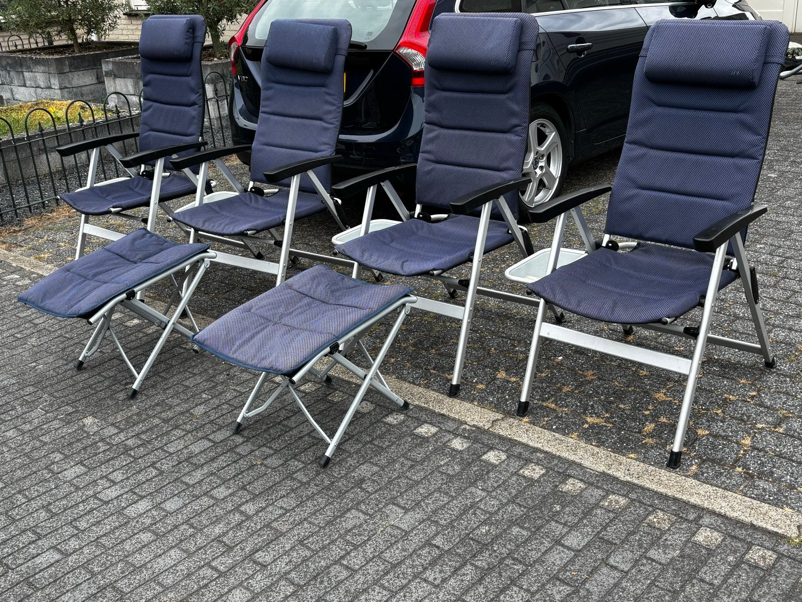 4x ANWB Verona campingstoelen met 2x voetensteun, Ophalen, Zo goed als nieuw, Campingstoel