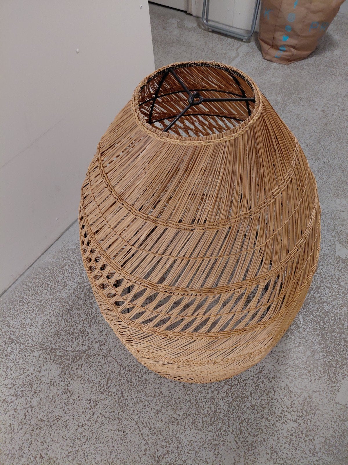Grote rotan lampenkap - ovaal en stijlvol van Homestock, Ophalen, Gebruikt, Bruin, Ovaal