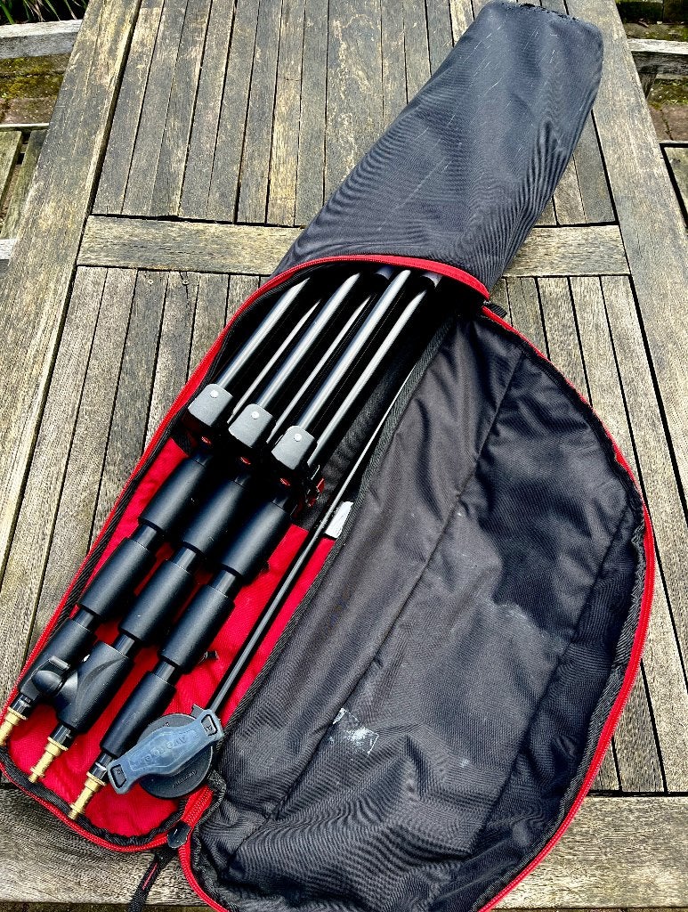 3 x Manfrotto 1004 BAC statieven in foedraal + Avenger D520B, Audio, Tv en Foto, Fotografie | Fotostudio en Toebehoren, Ophalen
