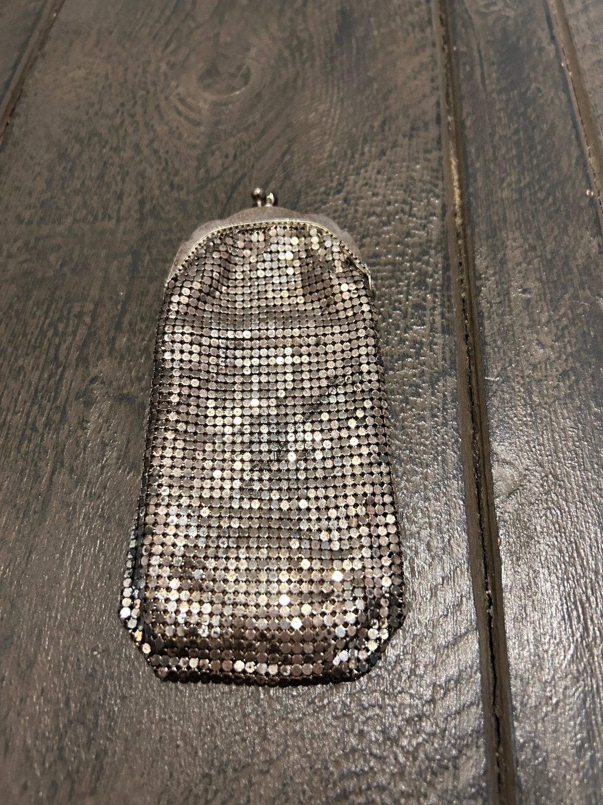 Antiek Verzilverd Beursje / Portemonnee, Antiek en Kunst, Ophalen of Verzenden, Zilver