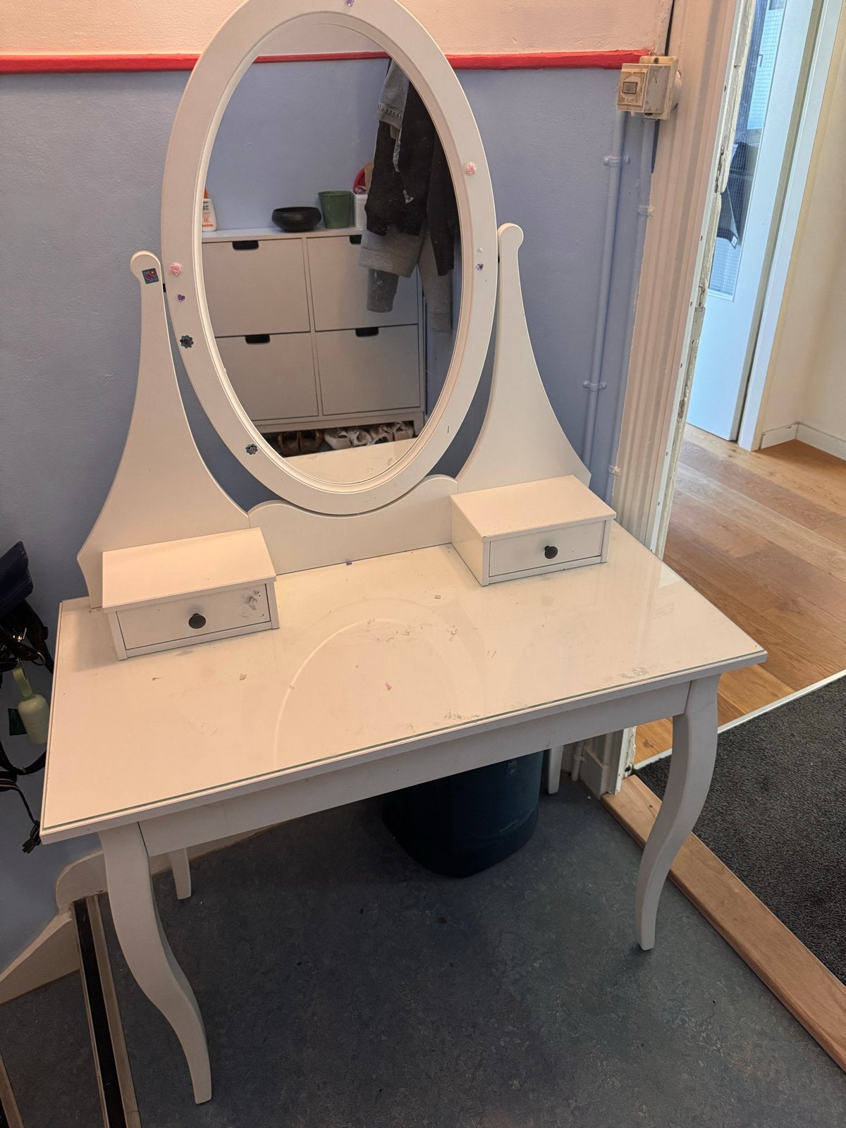 IKEA Kaptafel met spiegel en lades, Ophalen, Gebruikt, 100 tot 150 cm, 50 tot 100 cm