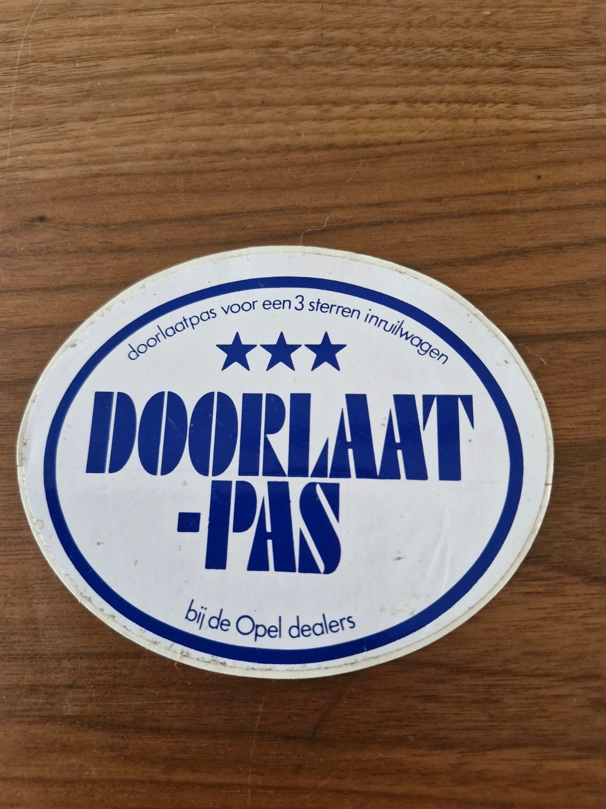 10567  Opel Doorlaatpas Sticker - Zeldzaam verzamelobject, Auto diversen, Autostickers, Ophalen of Verzenden
