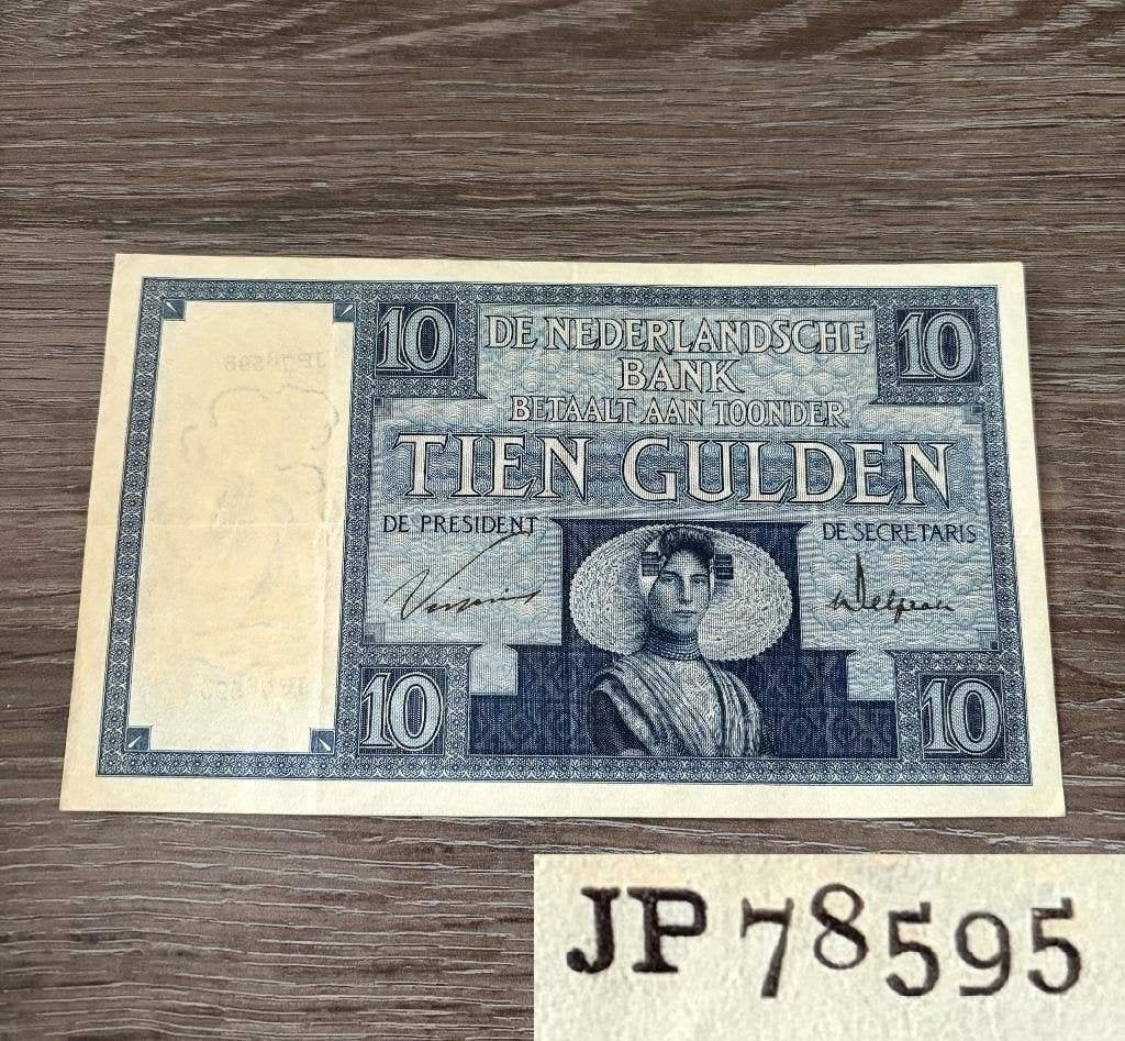 Heel mooi biljet 10 gulden Zeeuws Meisje, 1926 JP-serie, Ophalen of Verzenden, 10 gulden