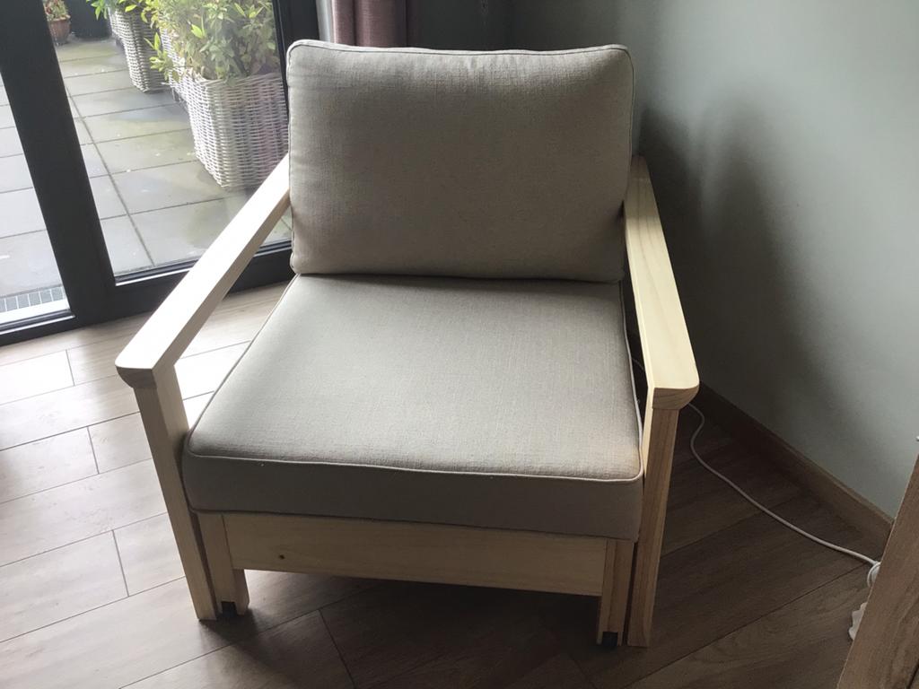 Uitklapbare zit en leunstoel , te gebruiken als bed ., Ophalen of Verzenden, Zo goed als nieuw, Modern, ikea, Rechthoekig