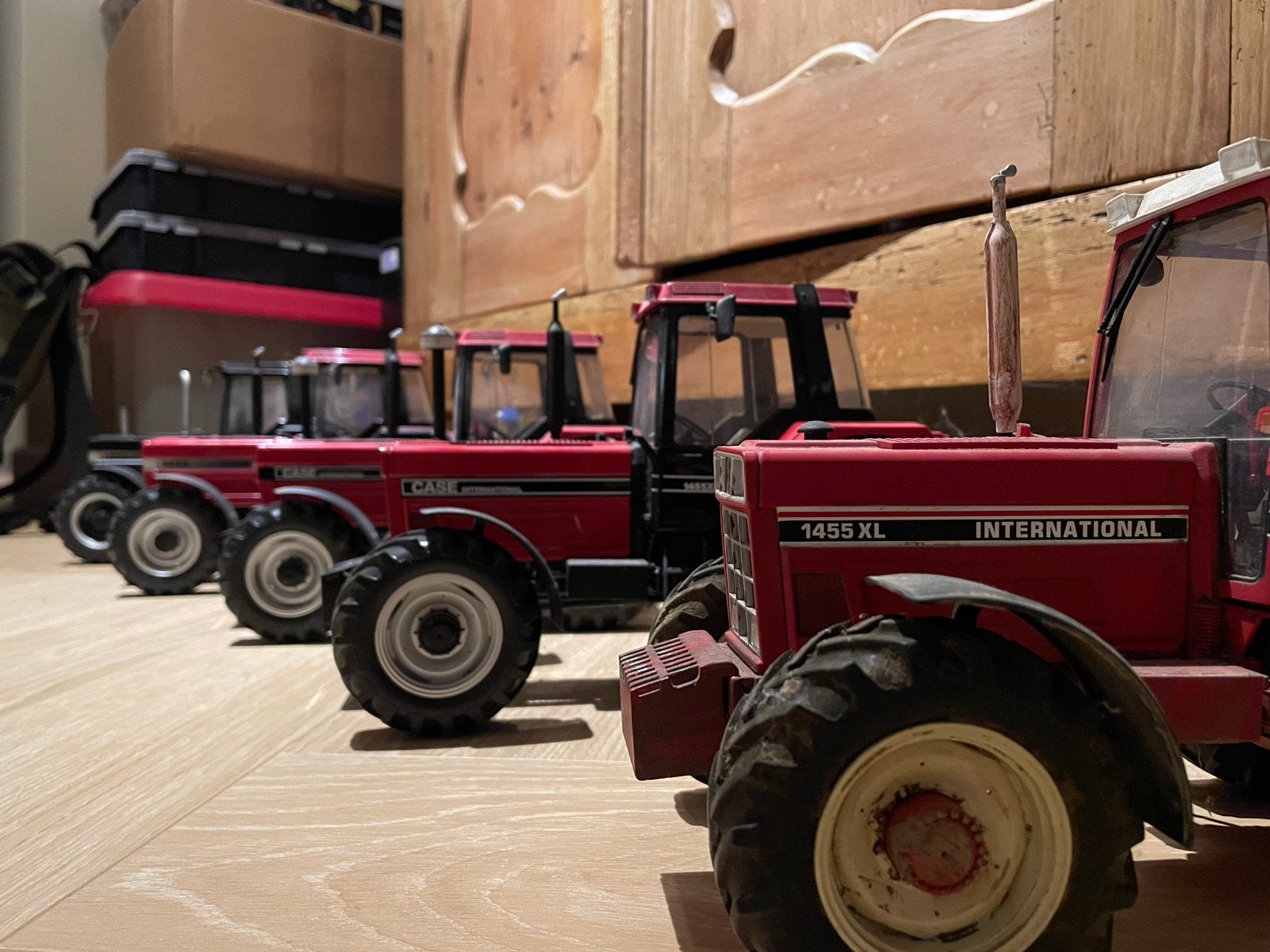 Zeldzame complete set Case International 1455 UH 1:16, Ophalen of Verzenden, Zo goed als nieuw, Tractor of Landbouw