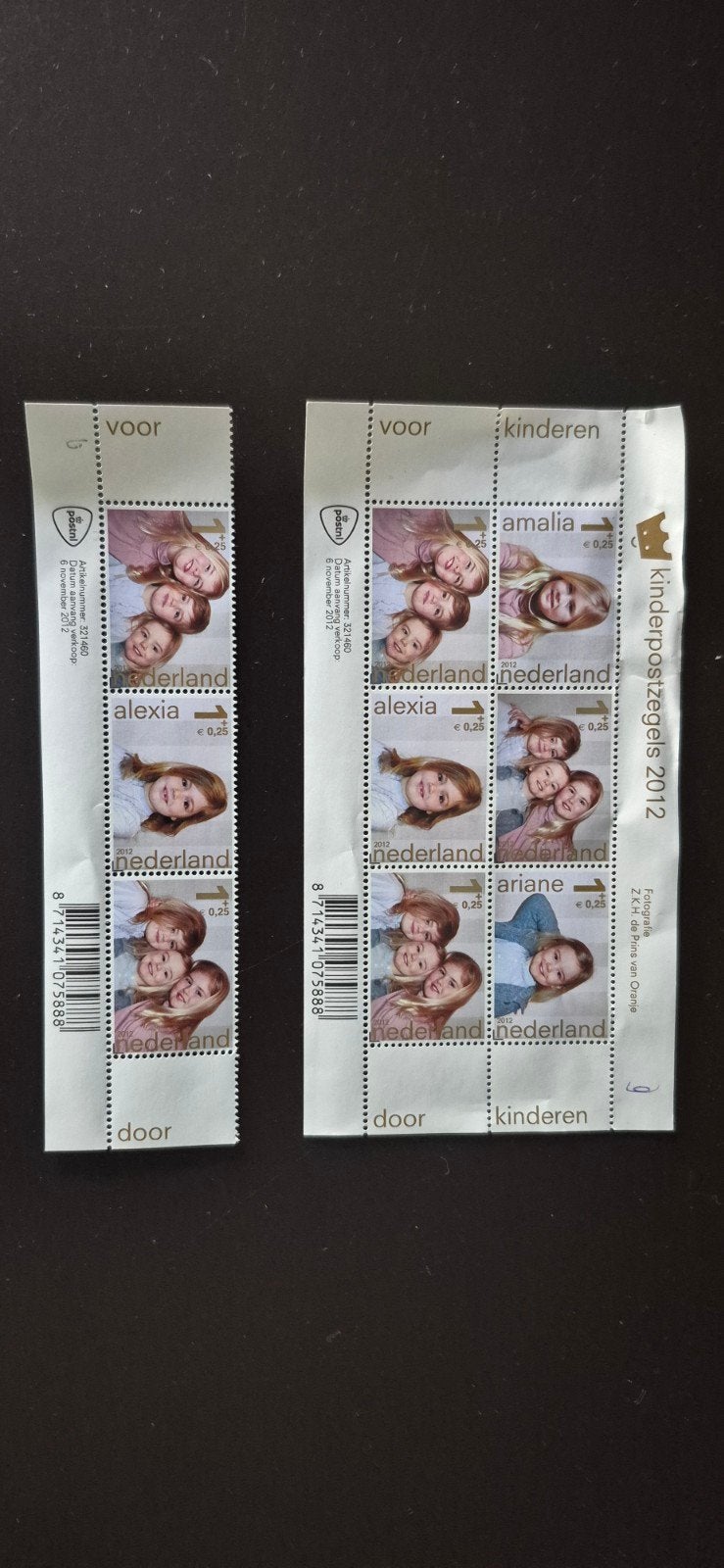 Kinderpostzegels 2012 - Prinsessen Amalia, Alexia, Ariane, Postzegels en Munten, Ophalen of Verzenden, Na 1940, Postfris