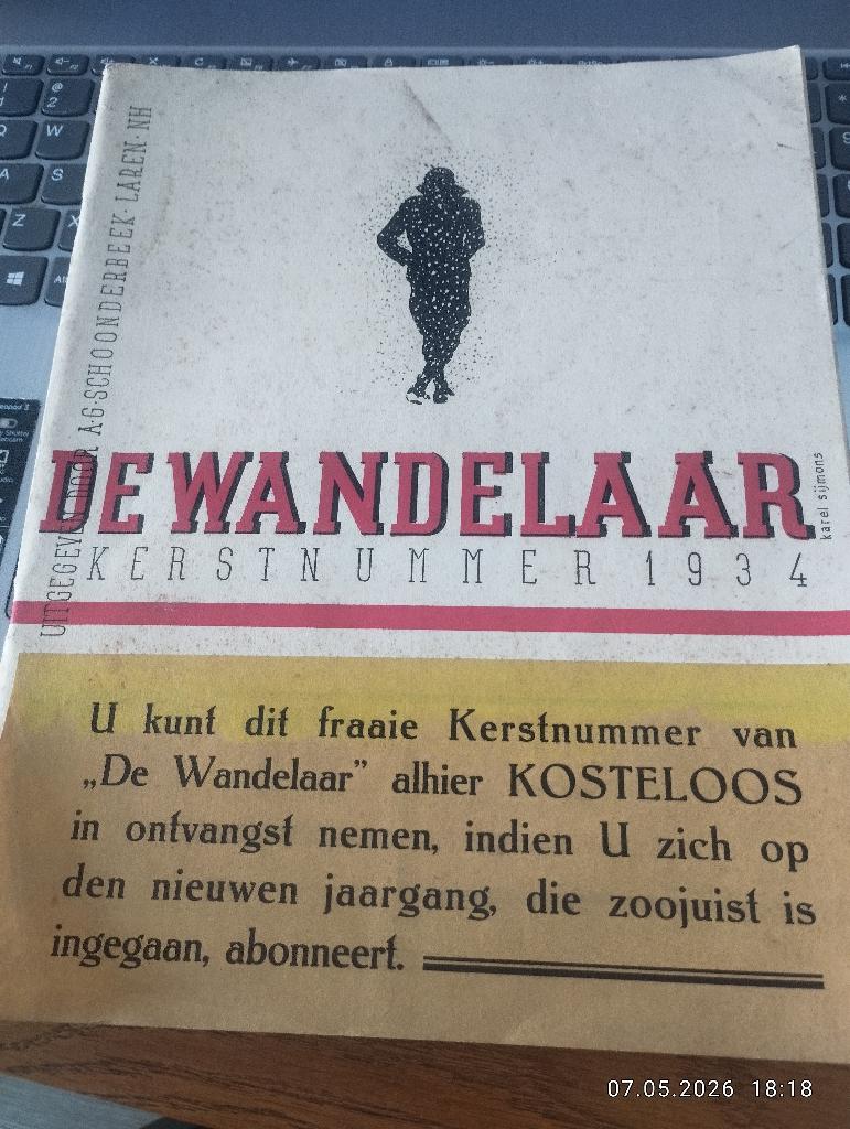 Historische Tijdschrift van 1934 de wandelaar Kerst 1934, Verzamelen, Tijdschriften, Kranten en Knipsels, Ophalen of Verzenden