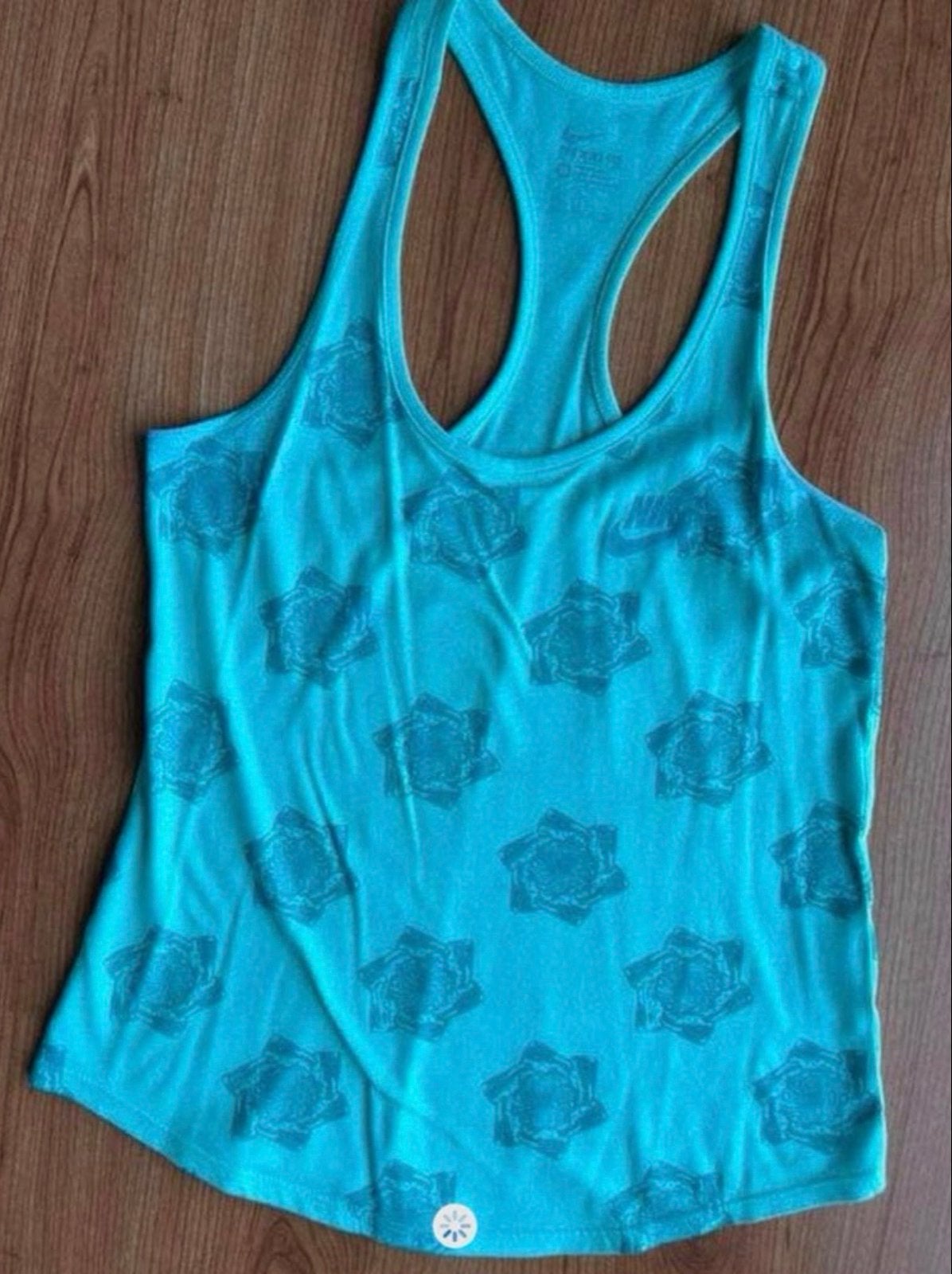Nike The Nike Tee tanktop XS groen/blauw met patroon, Ophalen of Verzenden, Zo goed als nieuw, Zonder mouw, Maat 34 (XS) of kleiner