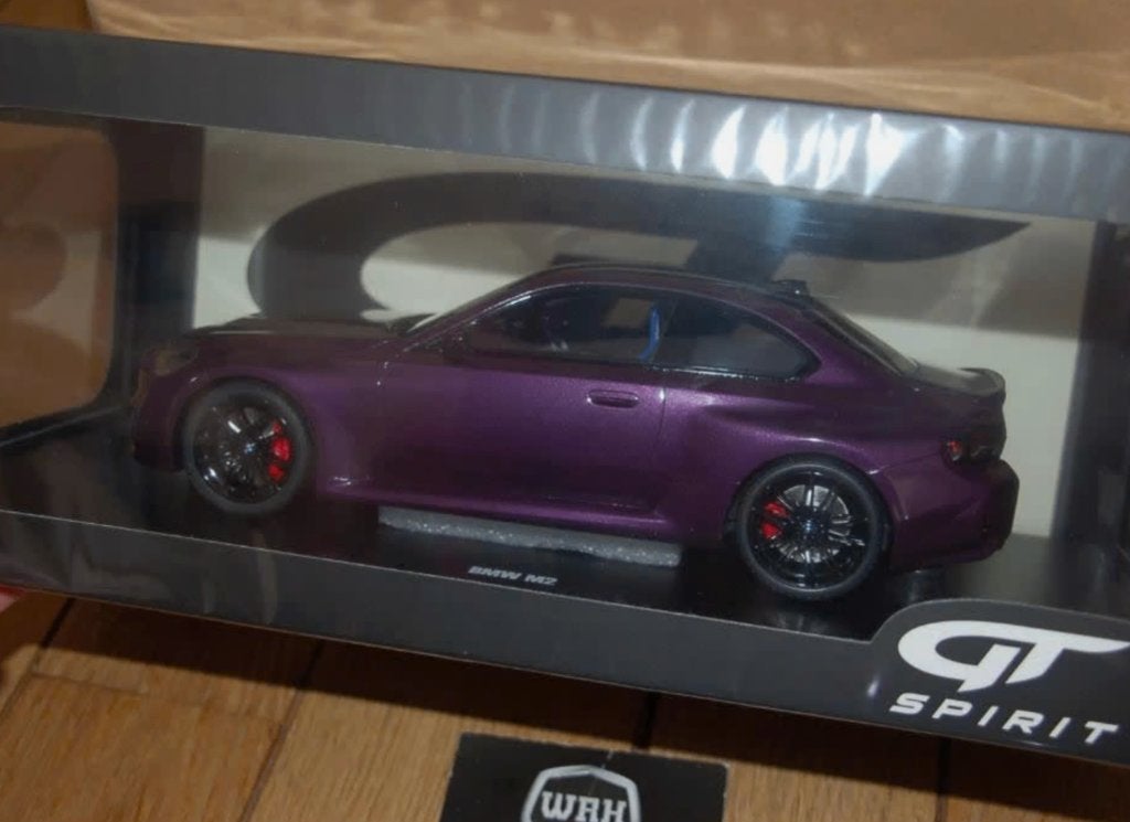 1:18 BMW M2 2023 twilight purple GT spirit GT946 in doos WRH, Verzenden, Zo goed als nieuw, Auto, Overige merken