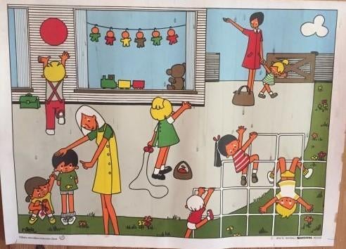 Vintage Dijkstra educatieve schoolplaat ‘ Zomer’, 1960 tot 1980, Ophalen of Verzenden, Zo goed als nieuw, Prent