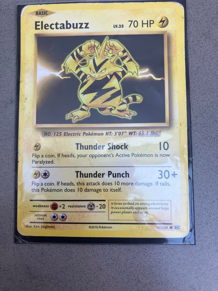 Electabuzz Pokémonkaart, Ophalen, Gebruikt, Losse kaart