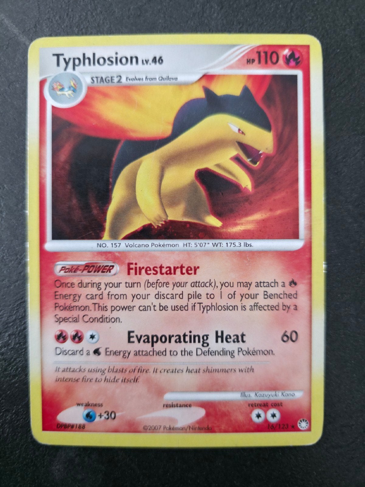 Typhlosion lv.46 MT 16 holo, Ophalen of Verzenden, Zo goed als nieuw