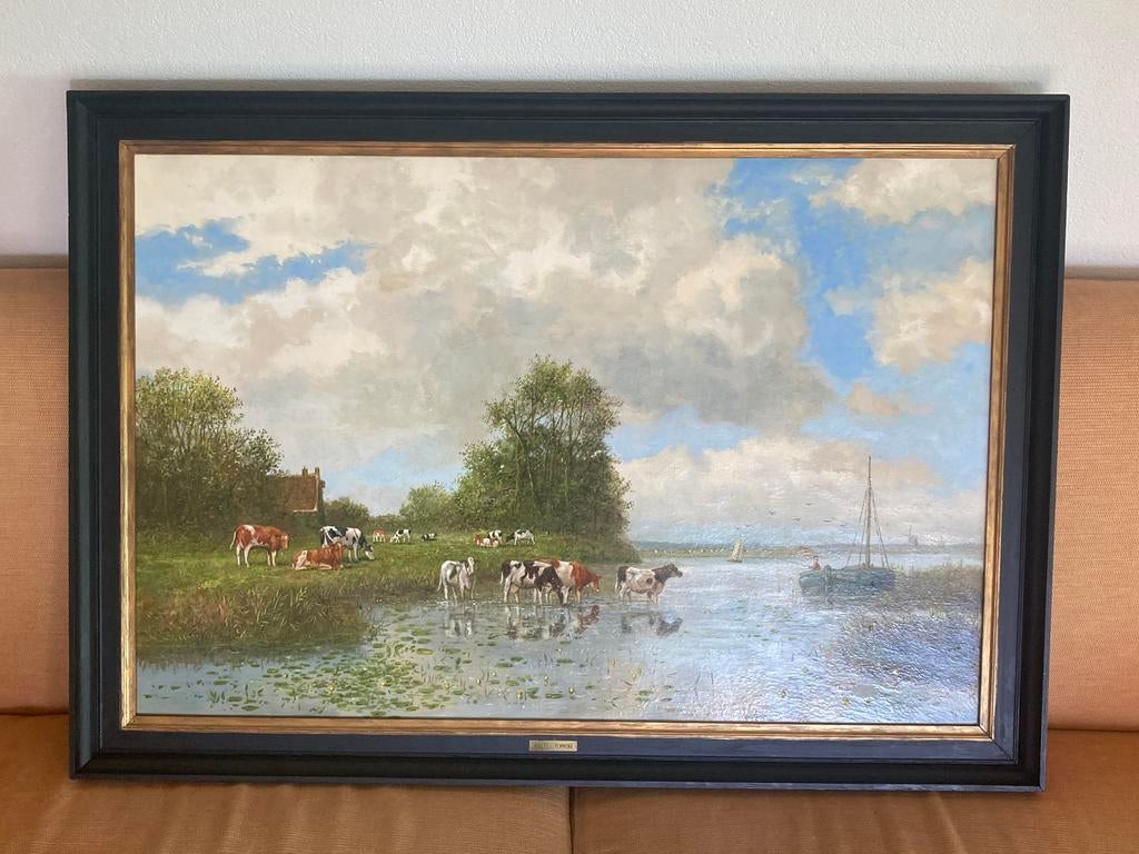 A.J.Temming - Koeien in zomerlandschap, Ophalen of Verzenden