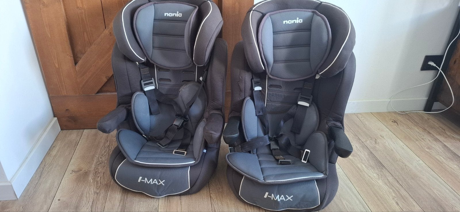 2x Nania I-MAX autostoel - Grijs, Kinderen en Baby's, 9 t/m 36 kg, Verstelbare rugleuning, Ophalen, Overige merken