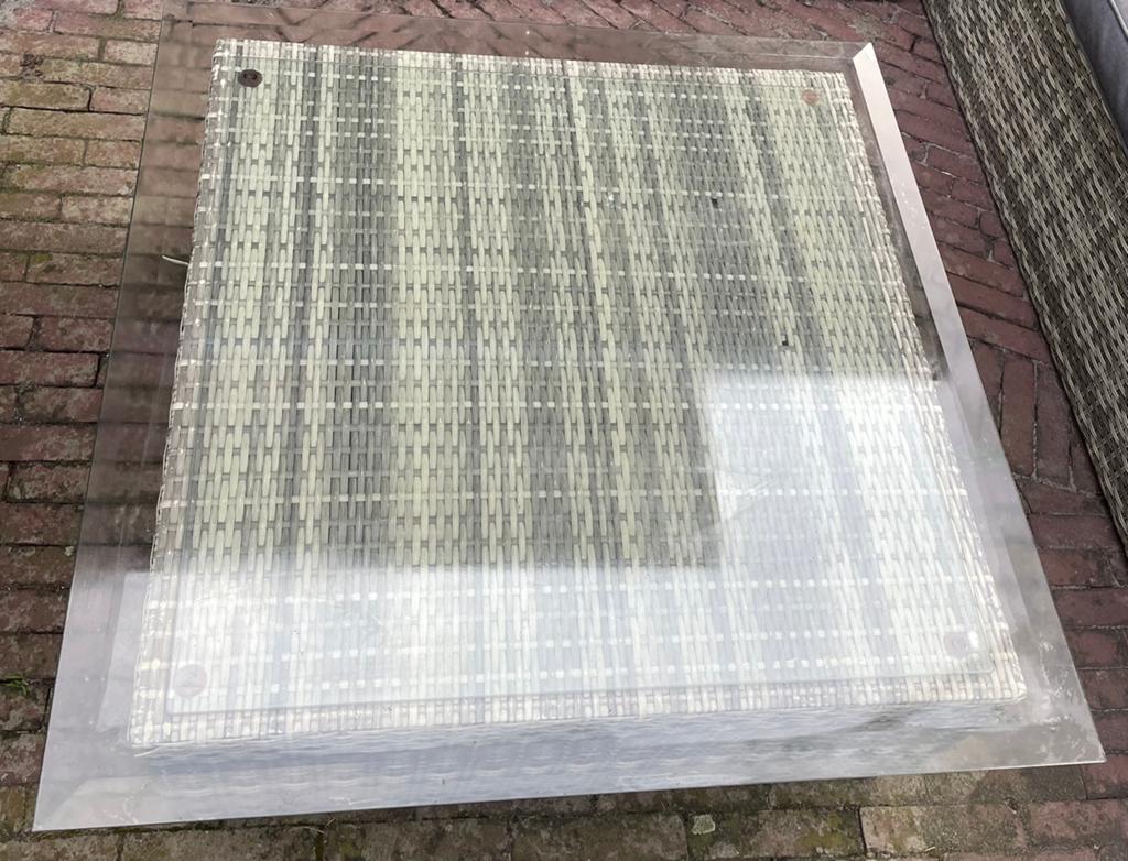 Glasplaat 88x88cm met geslepen rand, Ophalen of Verzenden, Zo goed als nieuw