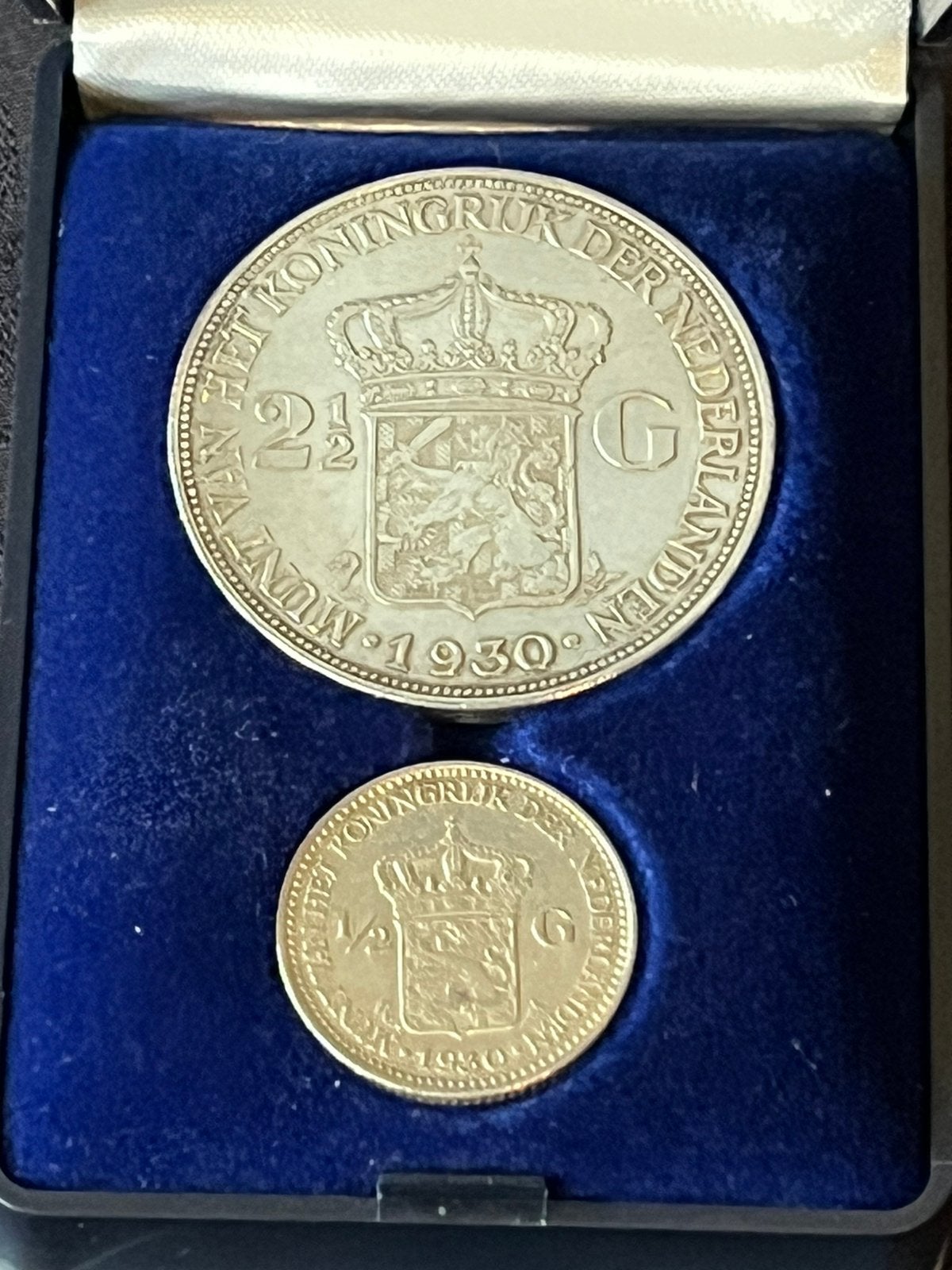 Zilveren 2.5 gulden en 1/2 gulden 1930, Ophalen of Verzenden, Koningin Wilhelmina