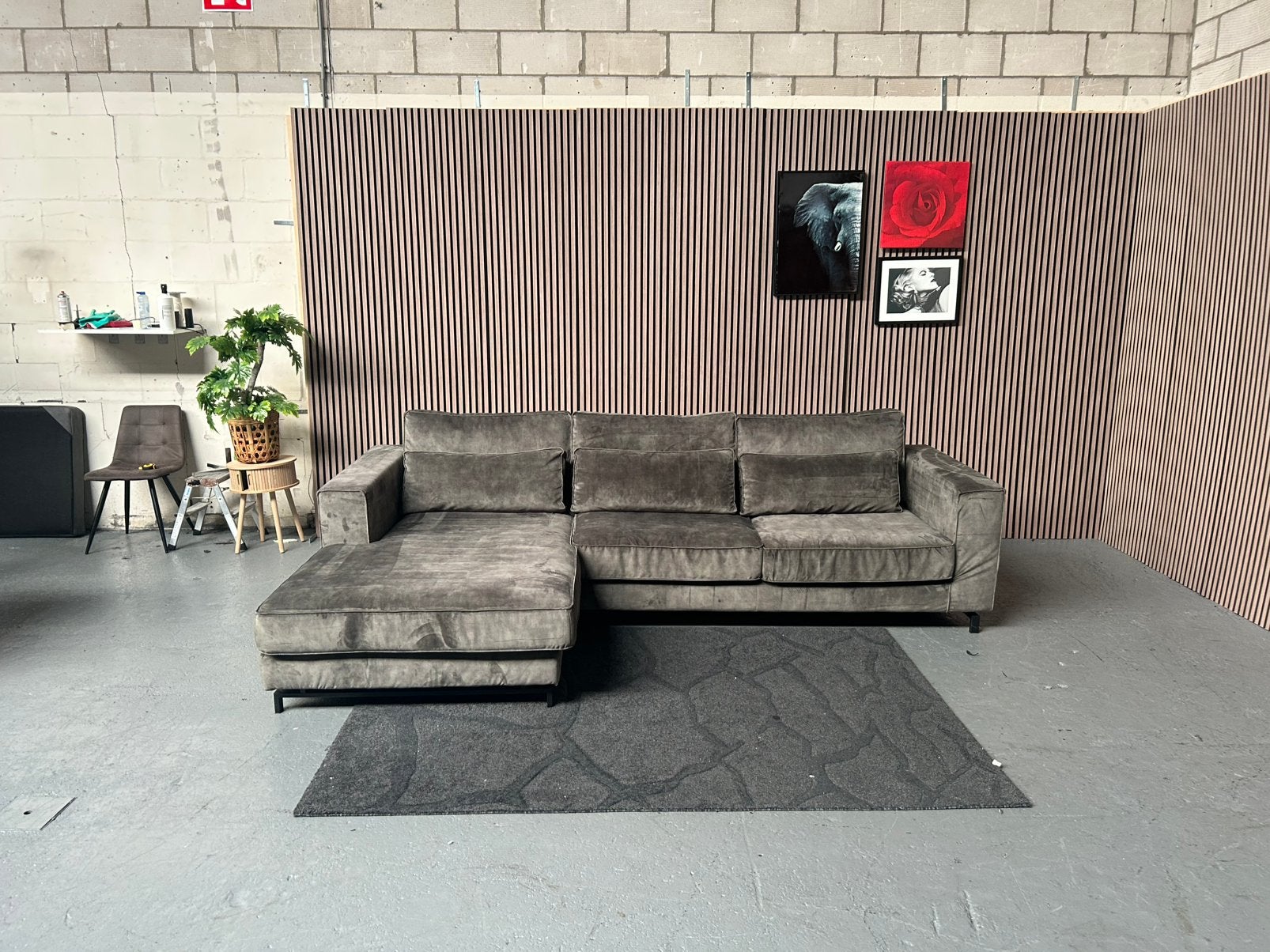 GRATIS LEVERING Loungebank Velvet Groen 312X200 GEREINIGD