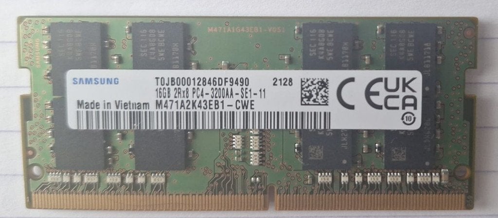 Samsung 16 Gb, DDR 4, laptop  RAM, Sodimm 3200 Hz, Computers en Software, RAM geheugen, DDR4, Ophalen of Verzenden, Zo goed als nieuw