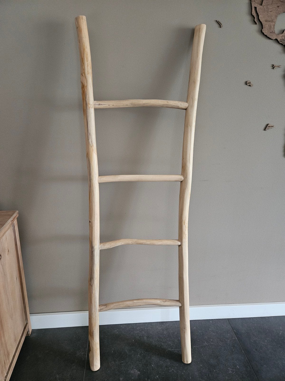 Decoratieve houten ladder 150 cm hoog, Ophalen, Zo goed als nieuw