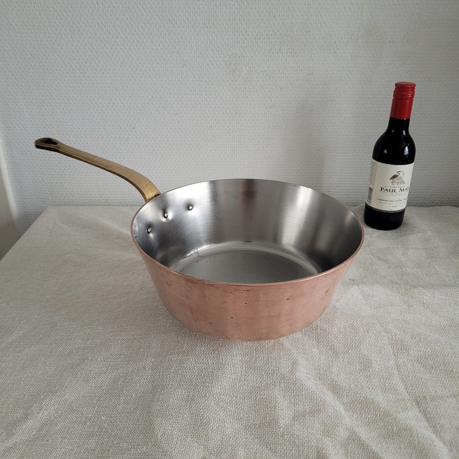 wegro Dikwandige koperen horeca pan sauspan steelpan, Ophalen of Verzenden, Gebruikt, Koper, Koekenpan