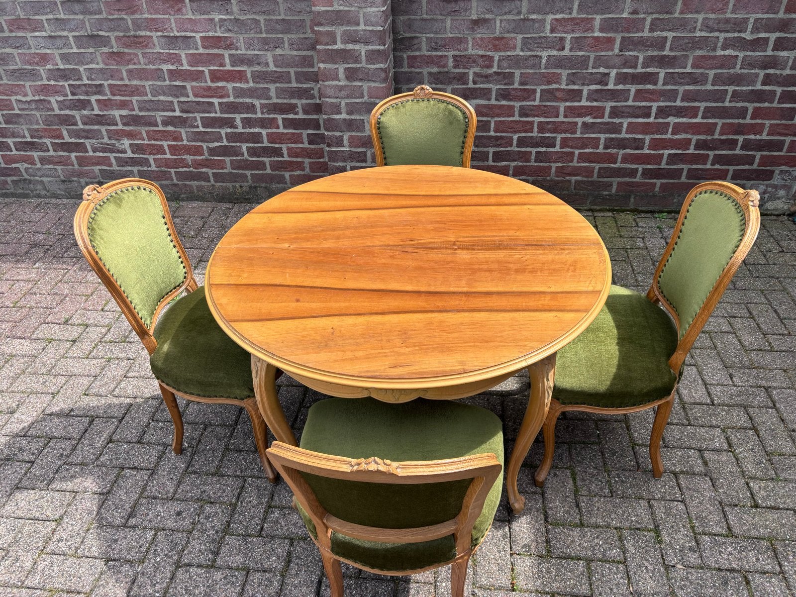 Antieke uitschuifbare eetkamer tafel met 4 stoelen, Ophalen