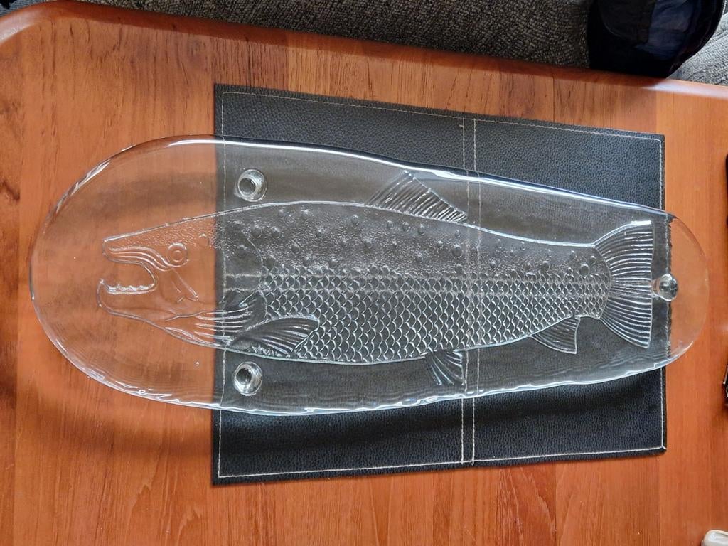 Vintage Grote Vis Serveerschaal Pukeberg Zweden Jaren 70, Ophalen of Verzenden
