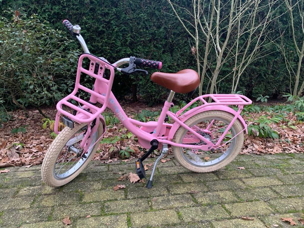 Nogan Puck meisjesfiets 16 inch roze, Ophalen, Terugtraprem, 16 inch, Handrem