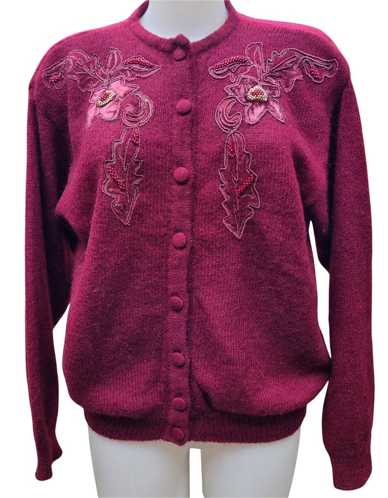Vintage vest met applicaties bordeauxrood, Maat 38/40 (M), Ophalen of Verzenden, Zo goed als nieuw, Vintage