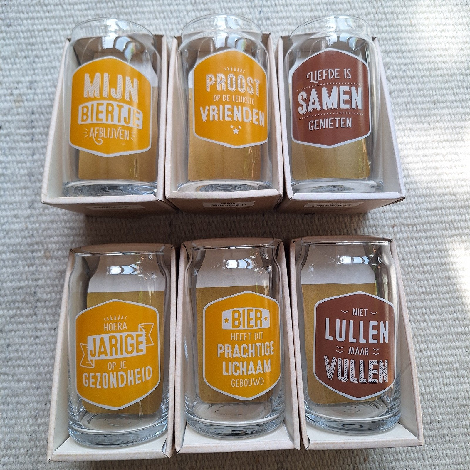 set van 6 bierglazen, Ophalen, Zo goed als nieuw, Bierglas