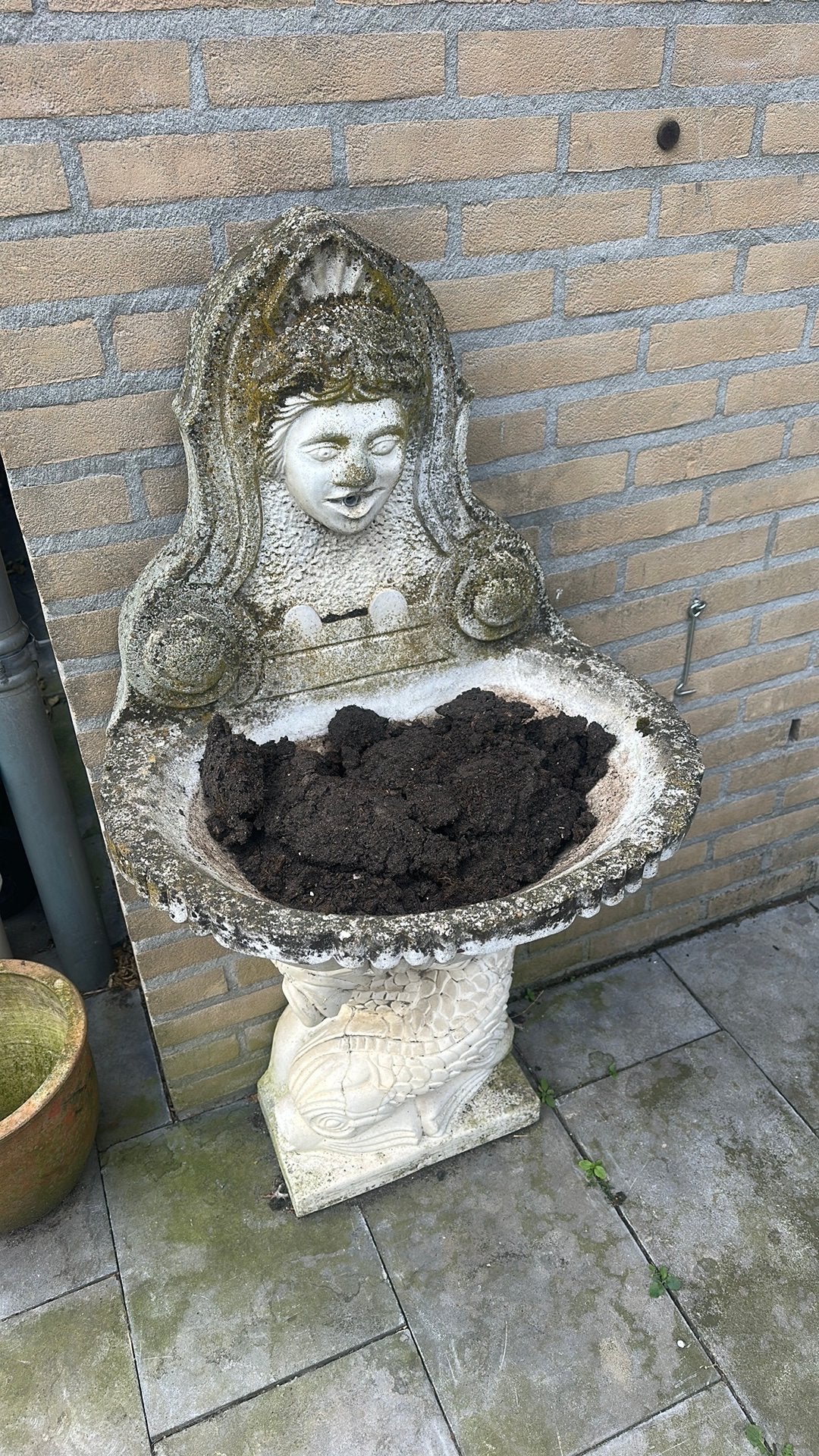 Bloembak/waterornament, Ophalen, Zo goed als nieuw, Beton, Waterornament