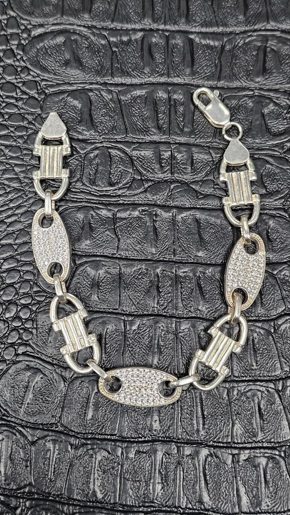 925 Zilveren Kingsly Armband 20cm / 11mm, Ophalen of Verzenden, Nieuw, Zilver, Zilver