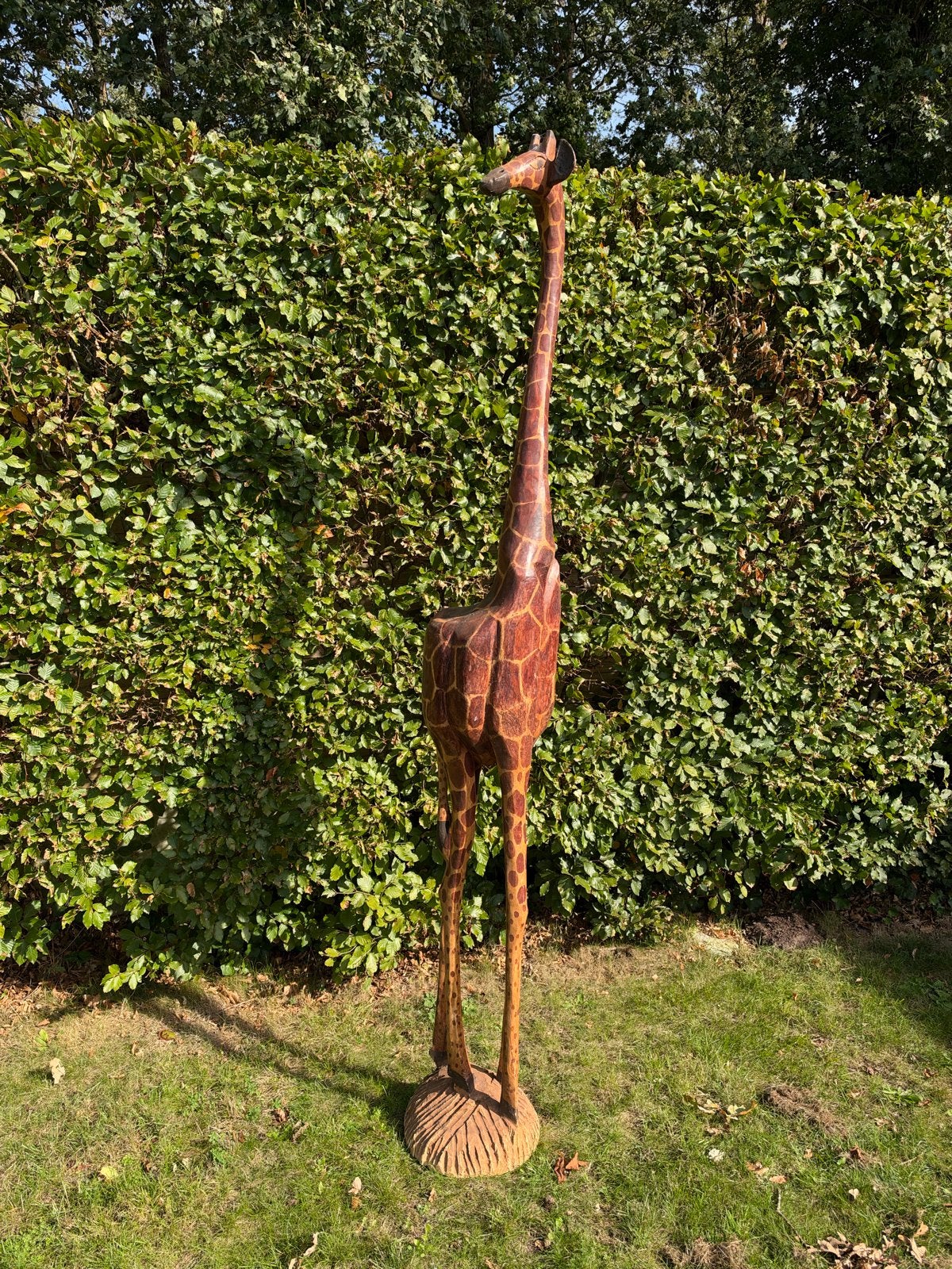 Grote houten giraffe - 240cm, Ophalen, Hout, Gebruikt, Overige stijlen